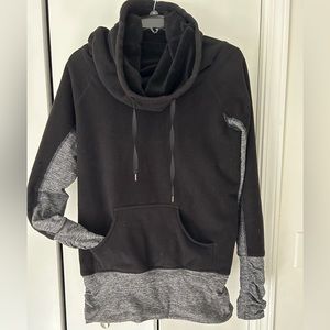 Lululemon black fleece tunic with grey detail.  Size 6/8